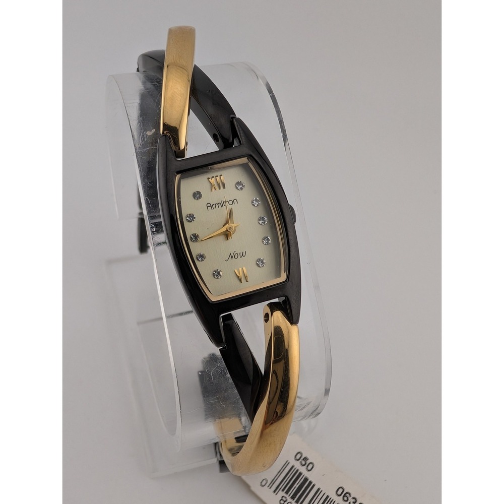 Armitron Now Women's Watch Bracelet Black/Gold with Crystals- Brand NEW!